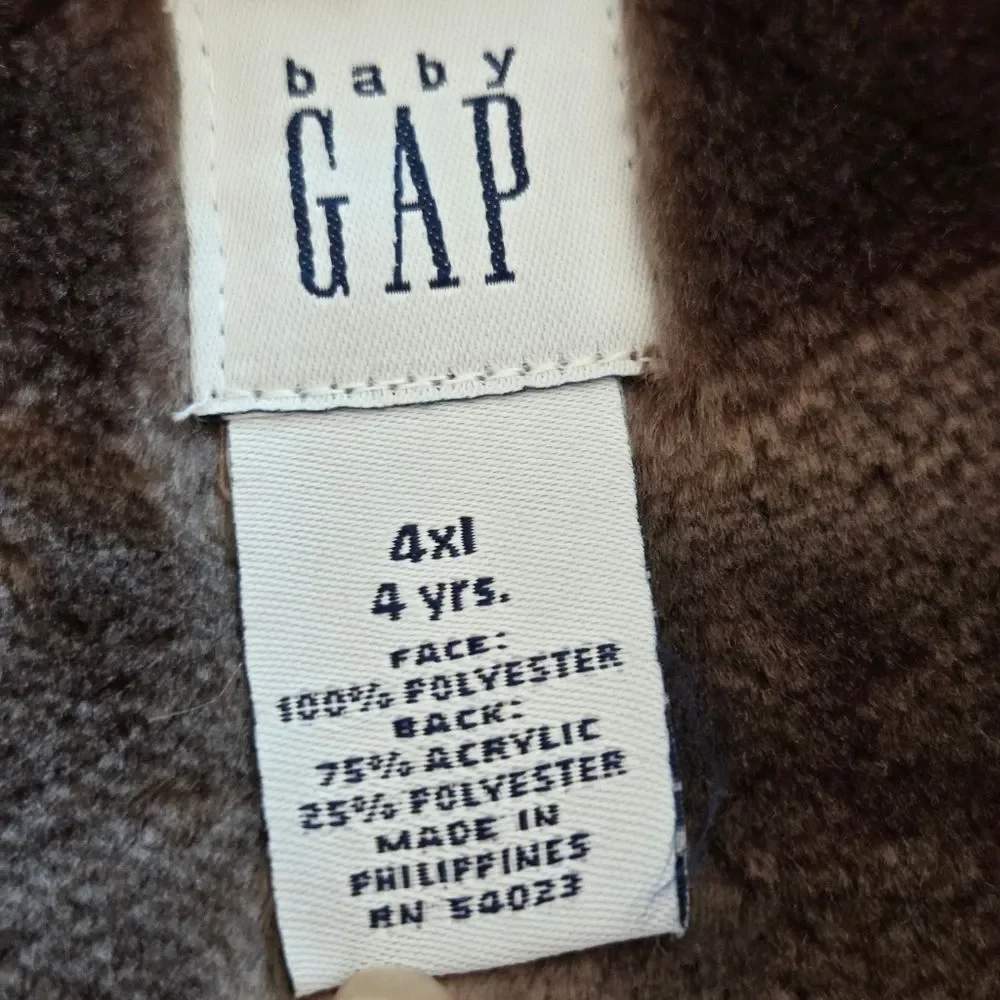 Baby Gap Faux Suede Coat with Faux Fur Lining Mid Length Size 4XL 4 Years